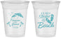 Custom Wedding 16 oz Soft Sided Clear Cups - Started On The Beach | 310