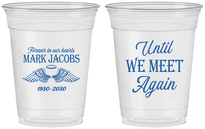 Custom Memorial 16 oz Soft Sided Clear Cups - Until We Meet Again | 310002