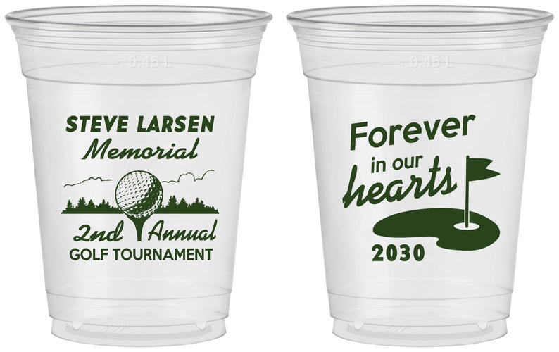 Custom Memorial 16 oz Soft Sided Clear Cups - Forever In Our Hearts | 310006
