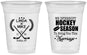 Custom Wedding 16 oz Soft Sided Clear Cups - We Interrupt Hockey | 312