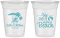 Custom Wedding 16 oz Soft Sided Clear Cups - We Did It On The Beach | 317