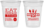 Custom Wedding 16 oz Soft Sided Clear Cups - Eat Drink Be Married | 324
