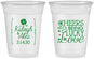 Custom Wedding 16 oz Soft Sided Clear Cups - Lucky In Love | 328
