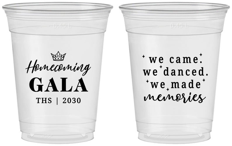 Custom Homecoming 16 oz Soft Sided Clear Cups - Danced Made Memories | 330008