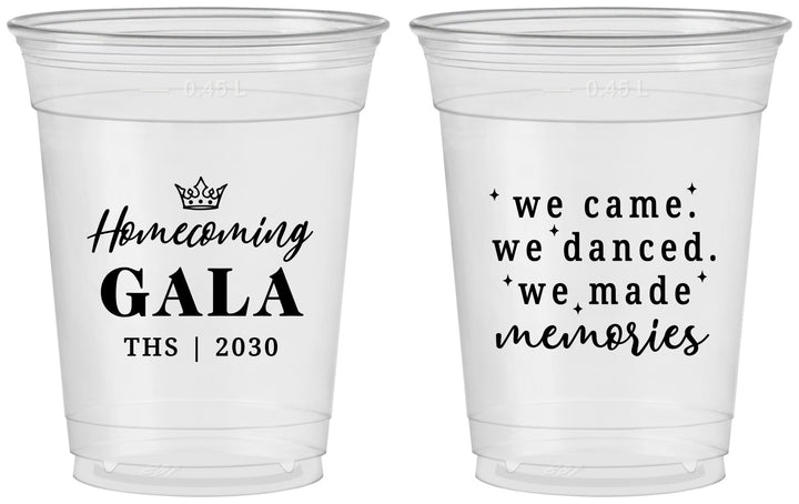 Custom Homecoming 16 oz Soft Sided Clear Cups - Danced Made Memories | 330008