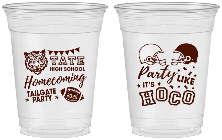Custom Homecoming 16 oz Soft Sided Clear Cups - Party Like Its Hoco | 330012