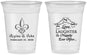 Custom Wedding 16 oz Soft Sided Clear Cups - Love Laughter Happily | 338