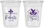 Custom Wedding 16 oz Soft Sided Clear Cups - Mardi Gras | 339