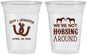 Custom Wedding 16 oz Soft Sided Clear Cups - Horseshoe | 340