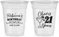 Custom 21st Birthday 16 oz Soft Sided Clear Cups - Cheers To Twenty One Years | 340019