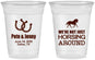 Custom Wedding 16 oz Soft Sided Clear Cups - Horseshoe | 341