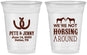 Custom Wedding 16 oz Soft Sided Clear Cups - Horseshoe | 342