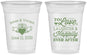 Custom Wedding 16 oz Soft Sided Clear Cups - Love Laughter Happily | 346