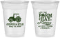 Custom Wedding 16 oz Soft Sided Clear Cups - Left The Farm Tractor | 351