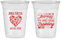 Custom Wedding 16 oz Soft Sided Clear Cups - Journey Traveling With | 354