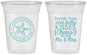 Custom Wedding 16 oz Soft Sided Clear Cups - Sandy Feet Salty Kisses | 355