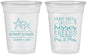 Custom Wedding 16 oz Soft Sided Clear Cups - Sandy Feet Salty Kisses | 356