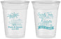 Custom Wedding 16 oz Soft Sided Clear Cups - Beach | 358