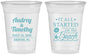 Custom Wedding 16 oz Soft Sided Clear Cups - Started On The Beach | 361