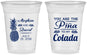 Custom Wedding 16 oz Soft Sided Clear Cups - Pina Colada | 364