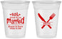 Custom Wedding 16 oz Soft Sided Clear Cups - Eat Drink Be Married | 368