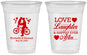 Custom Wedding 16 oz Soft Sided Clear Cups - Love Laughter Happily | 376