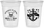Custom Wedding 16 oz Soft Sided Clear Cups - Anchor Nautical | 391