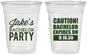 Custom Bachelor Party 16 oz Soft Sided Clear Cups - Caution Expires On | 40009