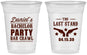 Custom Bachelor Party 16 oz Soft Sided Clear Cups - The Last Stand | 40016