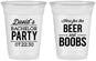 Custom Bachelor Party 16 oz Soft Sided Clear Cups - Beer And Boobs | 40027