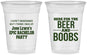Custom Bachelor Party 16 oz Soft Sided Clear Cups - Beer And Boobs | 40039