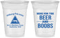 Custom Bachelor Party 16 oz Soft Sided Clear Cups - Beer And Boobs | 40040