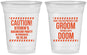Custom Bachelor Party 16 oz Soft Sided Clear Cups - Groom Rhymes Doom | 40042