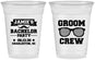 Custom Bachelor Party 16 oz Soft Sided Clear Cups - Groom Crew | 40047