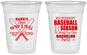 Custom Bachelor Party 16 oz Soft Sided Clear Cups - Baseball | 40075