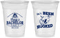Custom Bachelor Party 16 oz Soft Sided Clear Cups - Fishing Hooked | 40096