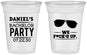 Custom Bachelor Party 16 oz Soft Sided Clear Cups - We Fucked Up | 40099