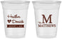 Custom Wedding 16 oz Soft Sided Clear Cups - Monogram | 402