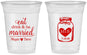 Custom Wedding 16 oz Soft Sided Clear Cups - Mason Jar | 415