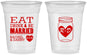 Custom Wedding 16 oz Soft Sided Clear Cups - Eat Drink Be Married | 417