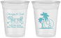 Custom Wedding 16 oz Soft Sided Clear Cups - Beach | 423