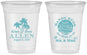 Custom Wedding 16 oz Soft Sided Clear Cups - Sandy Hugs Salty Kisses | 425