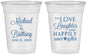 Custom Wedding 16 oz Soft Sided Clear Cups - Love Laughter Happily | 432