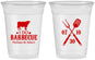 Custom Wedding 16 oz Soft Sided Clear Cups - I Do Barbecue Bbq | 433