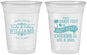 Custom Wedding 16 oz Soft Sided Clear Cups - Sandy Feet Salty Kisses | 434