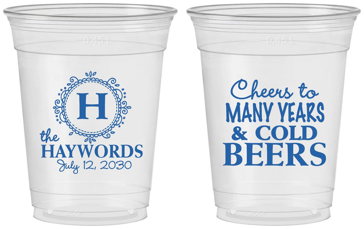 Custom Wedding 16 oz Soft Sided Clear Cups - Cheers To Cold Beers | 439