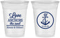 Custom Wedding 16 oz Soft Sided Clear Cups - Love Anchors The Soul | 440