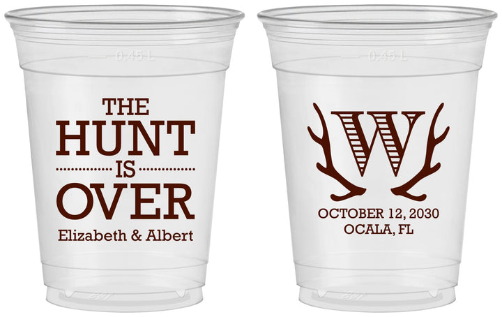 Custom Wedding 16 oz Soft Sided Clear Cups - Monogram | 442