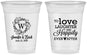 Custom Wedding 16 oz Soft Sided Clear Cups - Love Laughter Happily | 461