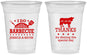 Custom Wedding 16 oz Soft Sided Clear Cups - I Do Barbecue Bbq | 468